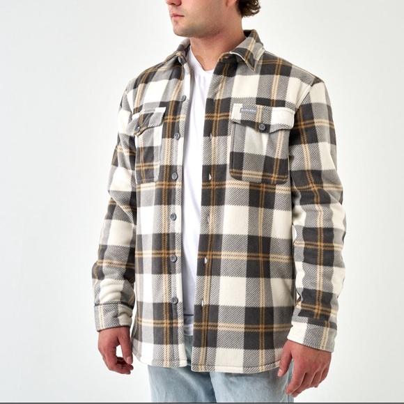 BURLEBO Other - BURLEBO Shacket Coyote Plaid Button Down Shirt